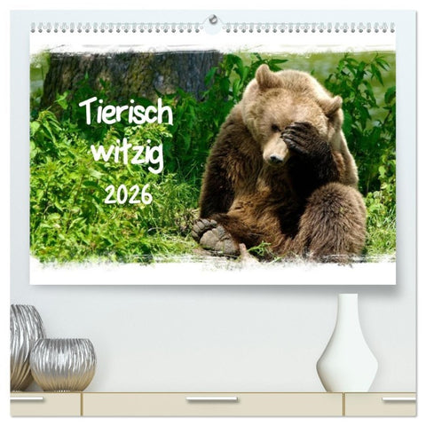 Tierisch witzig (hochwertiger Premium Wandkalender 2026 DIN A2 quer), Kunstdruck in Hochglanz