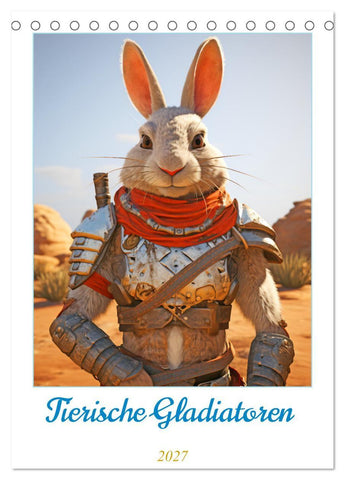 Tierische Gladiatoren (Tischkalender 2027 DIN A5 hoch), CALVENDO Monatskalender