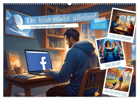 Du bist nicht alleine! (Wandkalender 2026 DIN A2 quer), CALVENDO Monatskalender