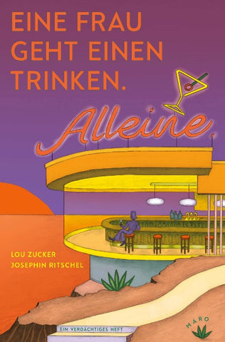 Eine Frau geht einen trinken. Alleine
