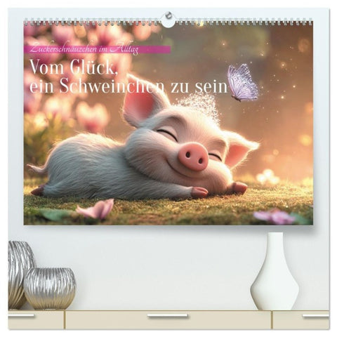 Vom Glück, ein Schweinchen zu sein (hochwertiger Premium Wandkalender 2027 DIN A2 quer), Kunstdruck in Hochglanz