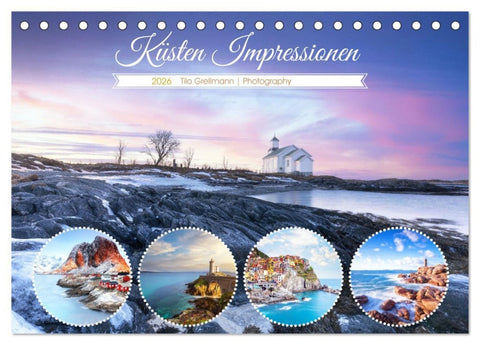 Küsten Impressionen (Tischkalender 2026 DIN A5 quer), CALVENDO Monatskalender