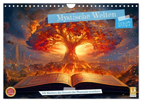 Mystische Welten - Mit Büchern die Grenzen der Phantasie erweitern (Wandkalender 2027 DIN A4 quer), CALVENDO Monatskalender