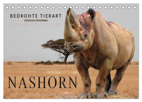 Bedrohte Tierart - Nashorn (Tischkalender 2027 DIN A5 quer), CALVENDO Monatskalender