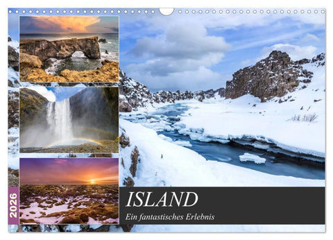 ISLAND Ein fantastisches Erlebnis (Wandkalender 2026 DIN A3 quer), CALVENDO Monatskalender