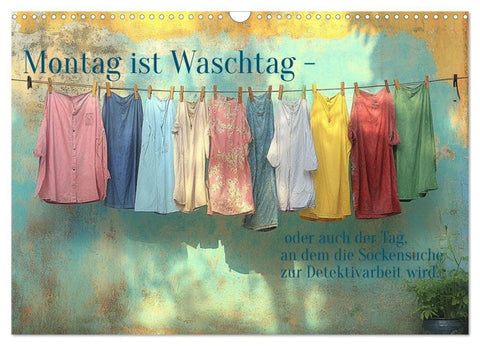 Montag ist Waschtag (Wandkalender 2026 DIN A3 quer), CALVENDO Monatskalender