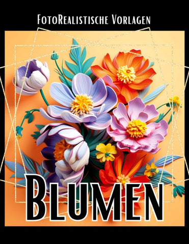 3D Blumen Malbuch „Black & White“