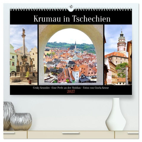 Krumau in Tschechien (hochwertiger Premium Wandkalender 2027 DIN A2 quer), Kunstdruck in Hochglanz