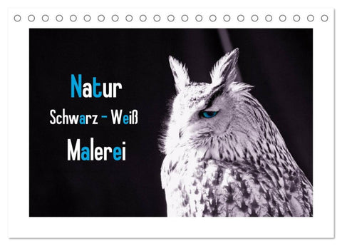 Natur schwarz - weiß Malerei (Tischkalender 2026 DIN A5 quer), CALVENDO Monatskalender