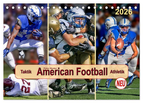 American Football - Taktik und Athletik (Tischkalender 2026 DIN A5 quer), CALVENDO Monatskalender