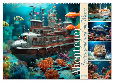 Abenteuer Spielzeugland rund ums Wasser (Wandkalender 2027 DIN A2 quer), CALVENDO Monatskalender
