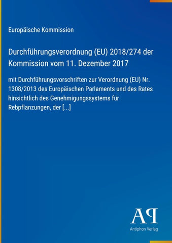 Durchführungsverordnung (EU) 2018/274 der Kommission vom 11. Dezember 2017