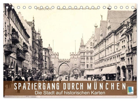Spaziergang durch München – Die Stadt auf historischen Karten (Tischkalender 2027 DIN A5 quer), CALVENDO Monatskalender