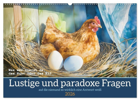 Lustige und paradoxe Fragen (Wandkalender 2026 DIN A2 quer), CALVENDO Monatskalender