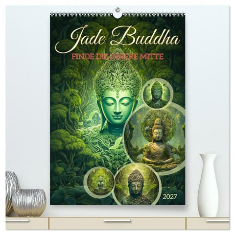 Jade Buddha - Finde die innere Mitte (hochwertiger Premium Wandkalender 2027 DIN A2 hoch), Kunstdruck in Hochglanz