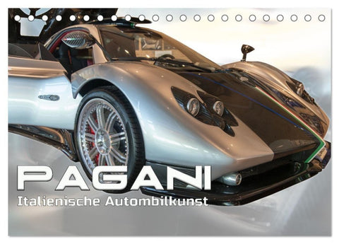 Pagani italienische Automobilkunst (Tischkalender 2027 DIN A5 quer), CALVENDO Monatskalender