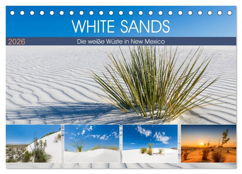 WHITE SANDS Die weiße Wüste in New Mexico (Tischkalender 2026 DIN A5 quer), CALVENDO Monatskalender
