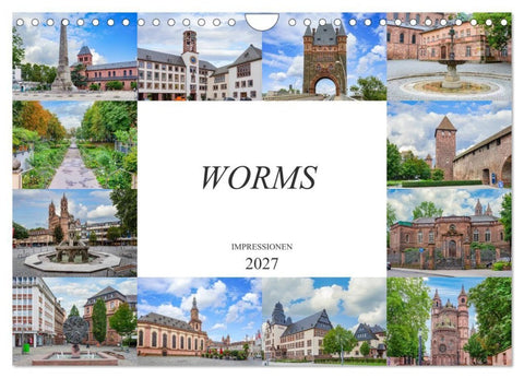 Worms Impressionen (Wandkalender 2027 DIN A4 quer), CALVENDO Monatskalender