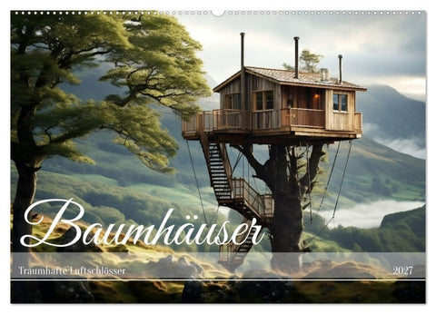 Baumhäuser - Traumhafte Luftschlösser (Wandkalender 2027 DIN A2 quer), CALVENDO Monatskalender
