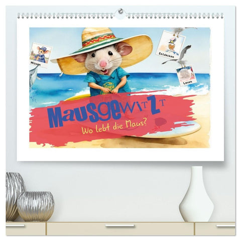 Mausgewitzt - Wo lebt die Maus? (hochwertiger Premium Wandkalender 2027 DIN A2 quer), Kunstdruck in Hochglanz