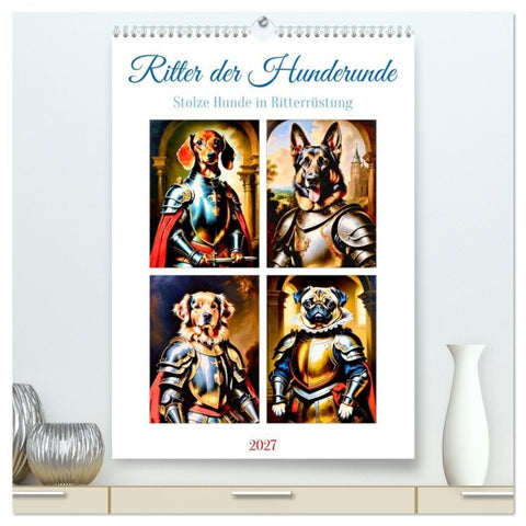 Ritter der Hunderunde (hochwertiger Premium Wandkalender 2027 DIN A2 hoch), Kunstdruck in Hochglanz