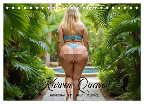 Kurven-Queens – Selbstbewusst. Stilvoll. Sexy. (Tischkalender 2027 DIN A5 quer), CALVENDO Monatskalender