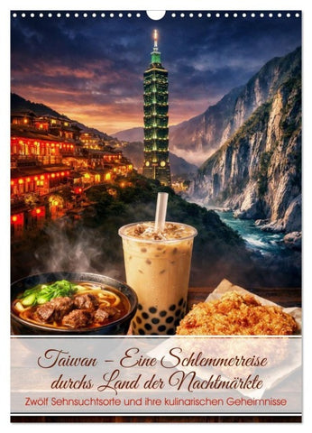 Taiwan – Eine Schlemmerreise durchs Land der Nachtmärkte (Wandkalender 2027 DIN A3 hoch), CALVENDO Monatskalender