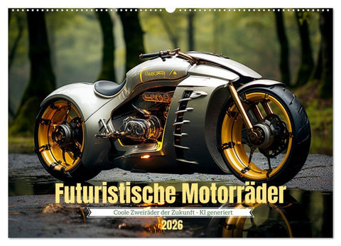Futuristische Motorräder (Wandkalender 2026 DIN A2 quer), CALVENDO Monatskalender