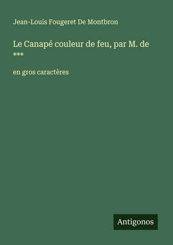 Le Canapé couleur de feu, par M. de ***