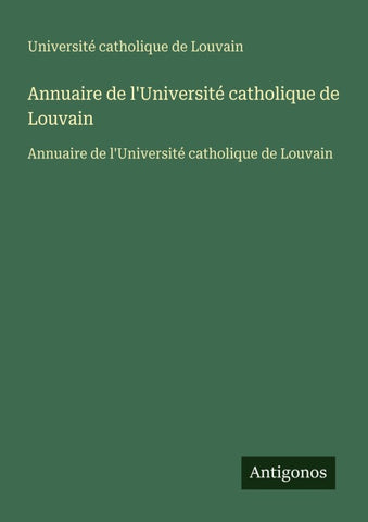 Annuaire de l'Université catholique de Louvain