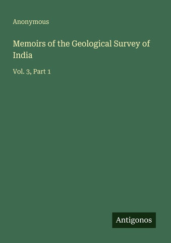 Memoirs of the Geological Survey of India