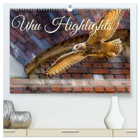 Uhu Highlights (hochwertiger Premium Wandkalender 2027 DIN A2 quer), Kunstdruck in Hochglanz