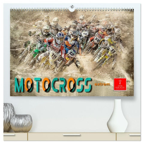 Motocross extrem (hochwertiger Premium Wandkalender 2027 DIN A2 quer), Kunstdruck in Hochglanz