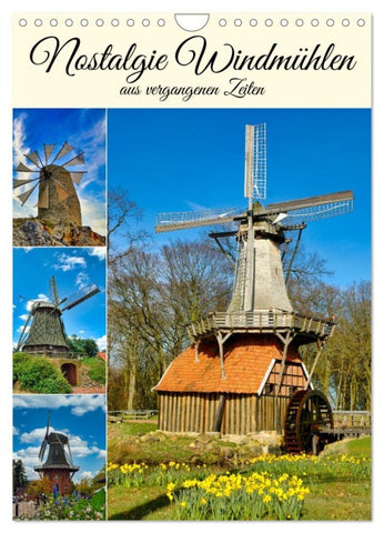 Nostalgie Windmühlen (Wandkalender 2026 DIN A4 hoch), CALVENDO Monatskalender