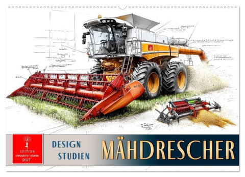 Mähdrescher - Design Studien (Wandkalender 2027 DIN A2 quer), CALVENDO Monatskalender