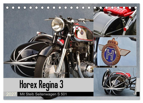 Horex Regina 3 mit Steib Seitenwagen S 501 (Tischkalender 2027 DIN A5 quer), CALVENDO Monatskalender