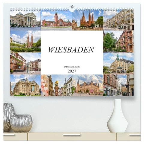 Wiesbaden Impressionen (hochwertiger Premium Wandkalender 2027 DIN A2 quer), Kunstdruck in Hochglanz