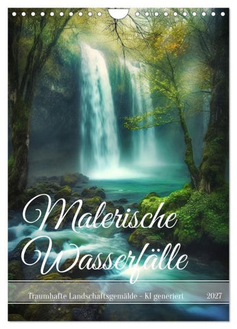 Malerische Wasserfälle (Wandkalender 2027 DIN A4 hoch), CALVENDO Monatskalender