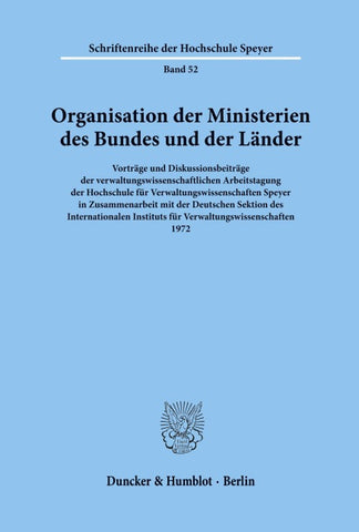 Organisation der Ministerien des Bundes und der Länder.