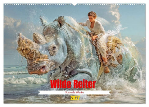 Wilde Reiter - Surreale Werke (Wandkalender 2027 DIN A2 quer), CALVENDO Monatskalender