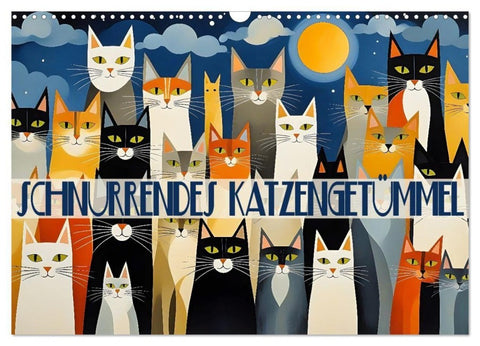 Schnurrendes Katzengetümmel (Wandkalender 2027 DIN A3 quer), CALVENDO Monatskalender