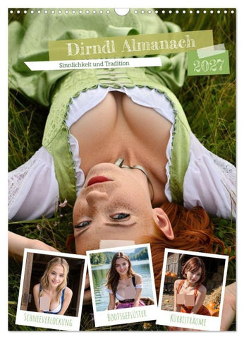 Dirndl Almanach (Wandkalender 2027 DIN A3 hoch), CALVENDO Monatskalender