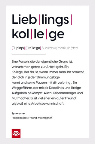 Lieblingskollege Notizbuch: Die wahre Definition