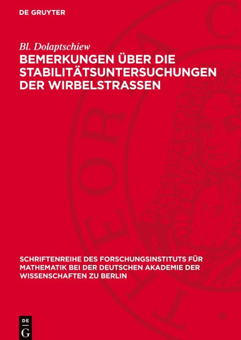 Bemerkungen über die Stabilitätsuntersuchungen der Wirbelstrassen