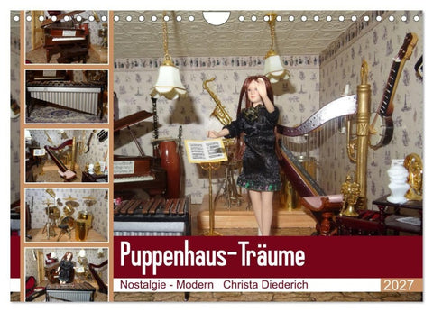 Puppenhaus-Träume (Wandkalender 2027 DIN A4 quer), CALVENDO Monatskalender