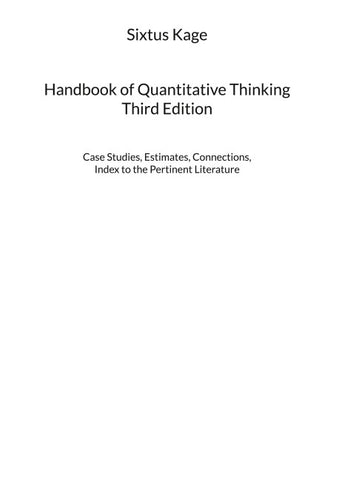 Handbook of Quantitative Thinking. Third Edition