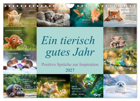 Ein tierisch gutes Jahr (Wandkalender 2027 DIN A4 quer), CALVENDO Monatskalender