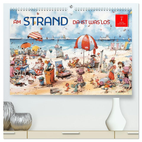 Am Strand da ist was los (hochwertiger Premium Wandkalender 2027 DIN A2 quer), Kunstdruck in Hochglanz