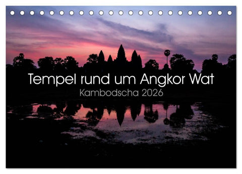 Tempel rund um Angkor Wat (Tischkalender 2026 DIN A5 quer), CALVENDO Monatskalender