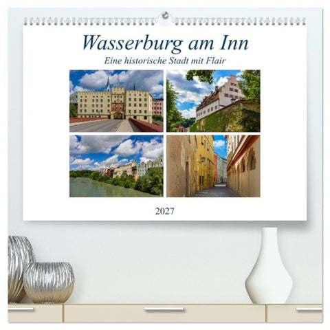 Wasserburg am Inn (hochwertiger Premium Wandkalender 2027 DIN A2 quer), Kunstdruck in Hochglanz
